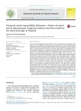 Corporate social responsibility disclosuredchoices of report and its determinants: Empirical evidence from firms listed on the Stock Exchange of Thailand