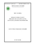 Luận văn Thạc sĩ Khoa học Lâm nghiệp: Đánh giá tác động của dự án trồng rừng Việt - Đức ( KFW2) tại vùng dự án xã Kỳ Lạc, huyện Kỳ Anh, tỉnh Hà Tĩnh