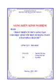 Sáng kiến kinh nghiệm THPT: Phát triển tư duy sáng tạo cho học sinh với một số dạng toán có lượng chất dư