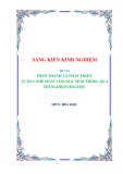 Sáng kiến kinh nghiệm THPT: Hình thành và phát triển tư duy phê phán cho học sinh thông qua thí nghiệm hóa học