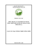 Luận văn Thạc sĩ Khoa học môi trường: Thực trạng và giải pháp xây dựng nông thôn mới tại huyện Thuận Châu, tỉnh Sơn La