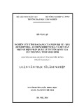 Luận văn Thạc sĩ Lâm nghiệp: Nghiên cứu tính đa dạng của phân bộ v e-rầy (Homoptera: Auchenorrhyncha) và đề xuất một số biện pháp quản lý ở Vườn quốc gia Cúc Phương, tỉnh Ninh Bình