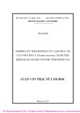 Luận văn Thạc sĩ Lâm học: Nghiên cứu thành phần cây làm thức ăn của voi Châu Á (Alephas Maximus) tại huyện Định Quán, huyện Tân Phú tỉnh Đồng Nai