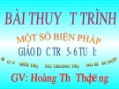 Bài thuyết trình: Một số biện pháp giáo dục trẻ 5-6 tuổi bảo vệ môi trường trong trường mầm non