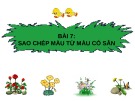 Giáo án điện tử môn Tin học lớp 3 - Bài 7: Sao chép màu từ màu có sẵn