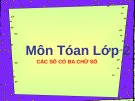 Giáo án điện tử môn Toán lớp 3 - Bài: Các số có ba chữ số