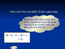 Giáo án điện tử môn Toán lớp 3 - Bài: Tính giá trị biểu thức (Tiết 2)