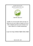 Luận văn Thạc sĩ Phát triển nông thôn: Nghiên cứu sử dụng kiến thức bản địa của đồng bào dân tộc thiểu số trong sản xuất nông nghiệp tại huyện Ba Bể, tỉnh Bắc Kạn nhằm thích ứng với biến đổi khí hậu
