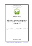 Luận văn Thạc sĩ Phát triển nông thôn: Giải quyết việc làm cho lao động dân tộc thiểu số huyện Văn Bàn tỉnh Lào Cai