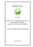 Luận văn Thạc sĩ Quản lý đất đai: Nghiên cứu yếu tố ảnh hưởng đến công tác đấu giá quyền sử dụng đất tại huyện Vĩnh Tường, tỉnh Vĩnh Phúc