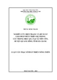 Luận văn Thạc sĩ Phát triển nông thôn: Nghiên cứu hiện trạng và đề xuất giải pháp phát triển hệ thống cây trồng hiệu quả tại xã Tiên Yên, huyện Quang Bình, tỉnh Hà Giang