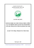 Luận văn Thạc sĩ Quản lý đất đai: Đánh giá hiệu quả một số hoạt động chính của văn phòng đăng ký đất đai thành phố Uông Bí, tỉnh Quảng Ninh giai đoạn 2015 - 2018