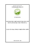 Luận văn Thạc sĩ Phát triển nông thôn: Giải pháp phát triển kinh tế hộ chăn nuôi bò sữa huyện Mộc Châu, tỉnh Sơn La