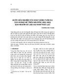 Bước đầu nghiên cứu hoạt động tuần du của Hoàng đế triều Nguyễn (1802-1883) qua nguồn sử liệu Đại Nam thực lục