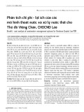 Phân tích chi phí - lợi ích của các mô hình thoát nước và xử lý nước thải cho Thủ đô Viêng Chăn, CHDCND Lào