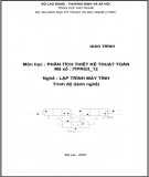 Giáo trình Phân tích thiết kế thuật toán (Nghề Lập trình máy tính): Phần 2 - Tổng cục dạy nghề