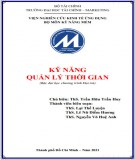 Bài giảng Kỹ năng quản lý thời gian: Phần 1 - ThS. Trần Hữu Trần Huy (Bậc đại học chương trình đại trà)