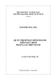 Luận văn Thạc sĩ Luật Kinh tế: Quản trị bí mật kinh doanh theo quy định pháp luật hiện hành