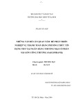 Luận văn Thạc sĩ Kinh tế: Những vấn đề cần quan tâm để phát triển nghiệp vụ thanh toán bằng phương thức tín dụng thư tại Ngân hàng thương mại cổ phần Sài Gòn Công thương (Saigonbank)