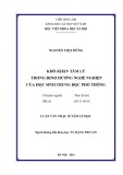 Luận văn Thạc sĩ Tâm lý học: Khó khăn tâm lý trong định hướng nghề nghiệp của học sinh trung học phổ thông