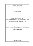 Luận văn Thạc sĩ Kinh tế: Hoàn thiện công tác thu bảo hiểm xã hội bắt buộc, tại Bảo hiểm Xã hội huyện Lâm Thao