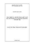 Luận văn Thạc sĩ Quản lý giáo dục: Phát triển các trường trung học cơ sở đạt chuẩn quốc gia tại huyện Tam Bông, tỉnh Phú Thọ