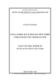 Luận văn Thạc sĩ Kinh tế: Nâng cao hiệu quả sử dụng đất nông nghiệp ở thị xã Quảng Yên, tỉnh Quảng Ninh