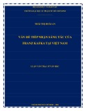 Luận văn Thạc sĩ Văn học: Vấn để tiếp nhận sáng tác của Franz Kafka tại Việt Nam