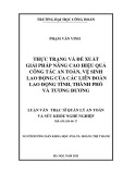 Luận văn Thạc sĩ Quản lý an toàn và sức khỏe nghề nghiệp: Thực trạng và đề xuất giải pháp nâng cao hiệu quả công tác an toàn, vệ sinh lao động của các Liên đoàn Lao động tỉnh, thành phố trực thuộc Trung ương và tương đương