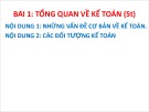 Bài giảng Nguyên lý kế toán - Bài 1: Tổng quan kế toán