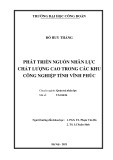 Luận án Tiến sĩ Quản trị nhân lực: Phát triển nguồn nhân lực chất lượng cao trong các khu công nghiệp tỉnh Vĩnh Phúc