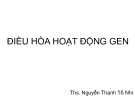 Bài giảng Sinh học phân tử: Điều hòa hoạt động gen - ThS. Nguyễn Thanh Tố Nhi