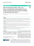 ESR1 PvuII polymorphism: From risk factor to prognostic and predictive factor of the success of primary systemic therapy in advanced breast cancer