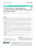 The identification of gene signatures in patients with extranodal NK/T-cell lymphoma from a pair of twins