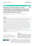 Variations in pain prevalence, severity, and analgesic use by duration of survivorship: A cross-sectional study of 505 post-treatment head and neck cancer survivors