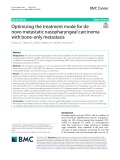 Optimizing the treatment mode for de novo metastatic nasopharyngeal carcinoma with bone-only metastasis