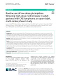 Routine use of low-dose glucarpidase following high-dose methotrexate in adult patients with CNS lymphoma: An open-label, multi-center phase I study