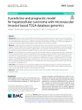 A predictive and prognostic model for hepatocellular carcinoma with microvascular invasion based TCGA database genomics