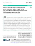 High score of LDH plus dNLR predicts poor survival in patients with HER2- positive advanced breast cancer treated with trastuzumab emtansine