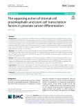 The opposing action of stromal cell proenkephalin and stem cell transcription factors in prostate cancer differentiation