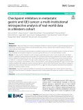 Checkpoint inhibitors in metastatic gastric and GEJ cancer: A multi-institutional retrospective analysis of real-world data in a Western cohort