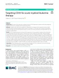 Targeting CD33 for acute myeloid leukemia therapy