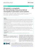 Mirogabalin vs pregabalin for chemotherapy-induced peripheral neuropathy in pancreatic cancer patients