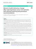 Women’s health behaviour change after receiving breast cancer risk estimates with tailored screening and prevention recommendations