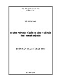 Luận văn Thạc sĩ Luật học: So sánh pháp luật về quản trị công ty cổ phần ở Việt Nam và Nhật Bản