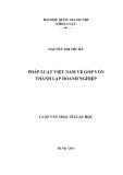 Luận văn Thạc sĩ Luật học: Pháp luật Việt Nam về góp vốn thành lập doanh nghiệp