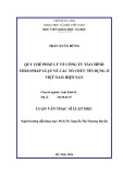 Luận văn Thạc sĩ Luật học: Quy chế pháp lý Công ty Tài chính theo pháp luật về các Tổ chức tín dụng Việt Nam hiện nay