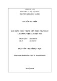 Luận văn Thạc sĩ Luật học: Lao động chưa thành niên theo pháp luật lao động Việt Nam hiện nay