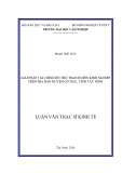 Luận văn Thạc sĩ Kinh tế: Giải pháp tài chính hỗ trợ thanh niên khởi nghiệp trên địa bàn huyện Gò Dầu, tỉnh Tây Ninh