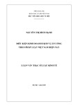 Luận văn Thạc sĩ Luật học: Điều kiện kinh doanh dịch vụ ăn uống theo pháp luật Việt Nam hiện nay